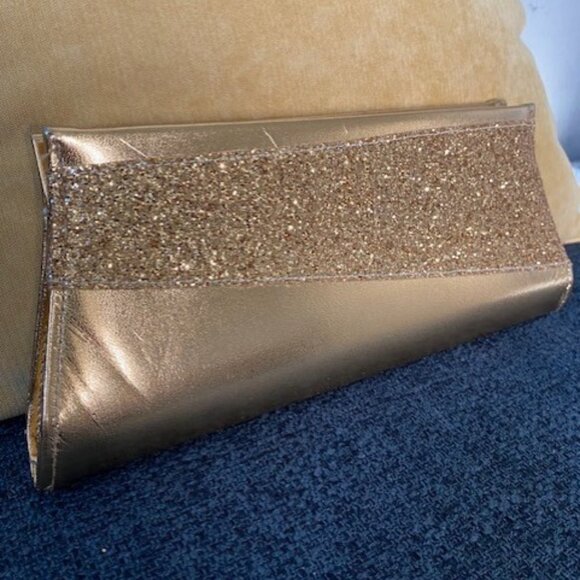 Vintage 70s Disco Shiny GOLD Glitter Sequin Clutch Purse Handbag - Picture 11 of 12